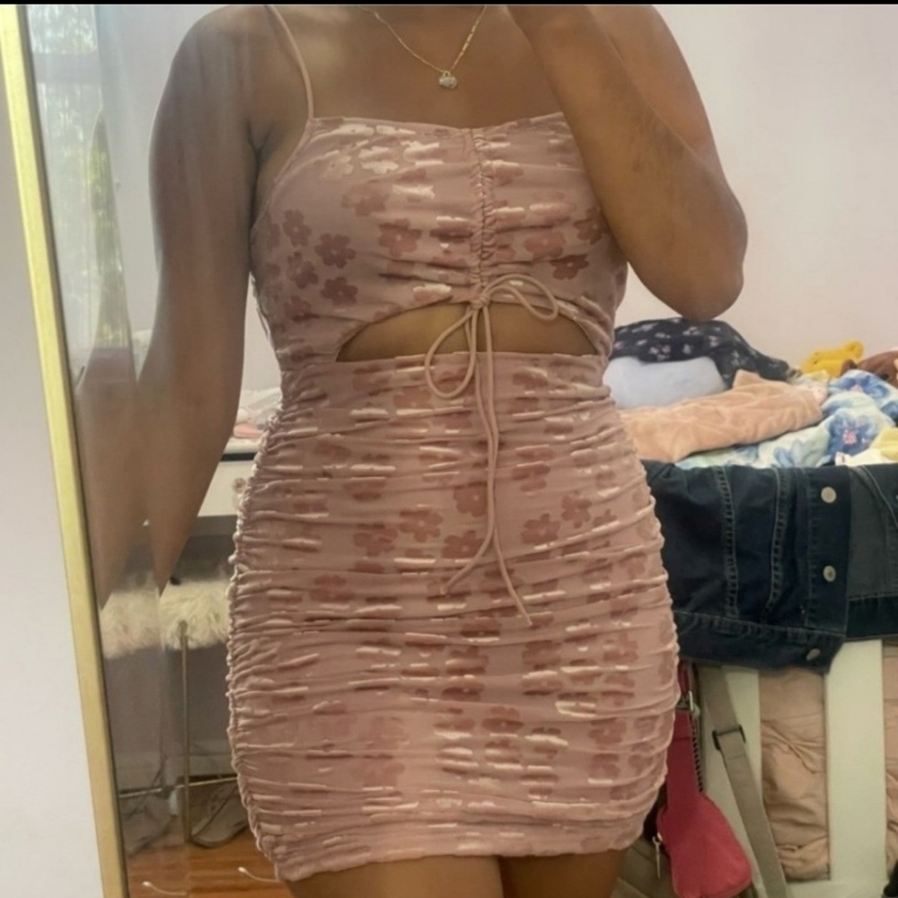 Floral velvet dress